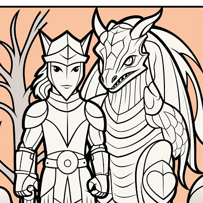 Image For Post Friendly Dragon's Knight Companion - Printable Coloring Page