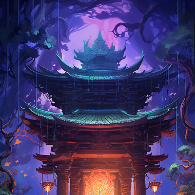 Image For Post Mystic Anime Shrine Dusk Lights - Wallpaper