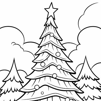 Image For Post Winter Wonderland Christmas Tree - Printable Coloring Page