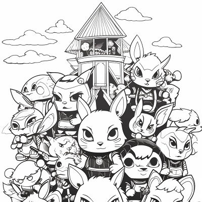 Image For Post | Generation 1 Pokemon during training, portrayed with detailed facial features and simple body figures. printable coloring page, black and white, free download - [All Pokemon Drawing Coloring Pages, Kids Fun, Adult Relaxation](https://hero.page/coloring/all-pokemon-drawing-coloring-pages-kids-fun-adult-relaxation)