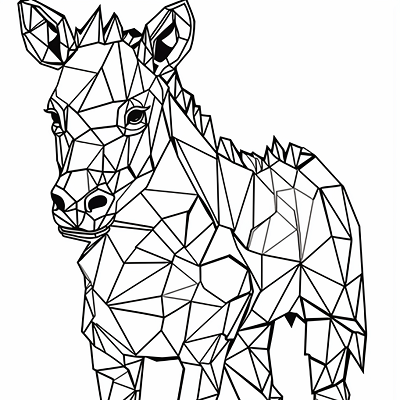 Image For Post Polygonal Art Geometrical Animals - Printable Coloring Page