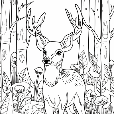 Image For Post Playful Woodland Creatures - Printable Coloring Page