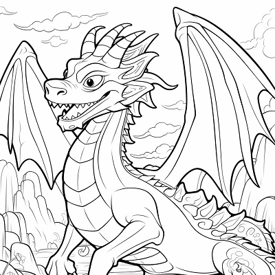 Image For Post Fairytale Dragon Fearless Creature - Printable Coloring Page