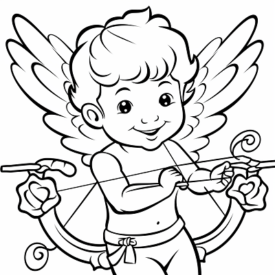Image For Post Cupid with His Bow Classic Edition - Printable Coloring Page