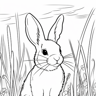 Image For Post Bunny Frolicking Outdoors - Printable Coloring Page