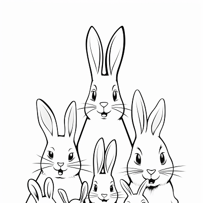 Image For Post A Bunny Family Adventure - Printable Coloring Page