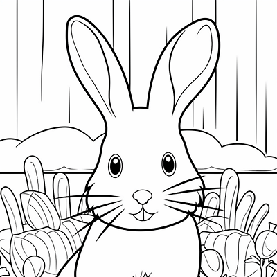 Image For Post Bunny with Crunchy Carrots - Printable Coloring Page