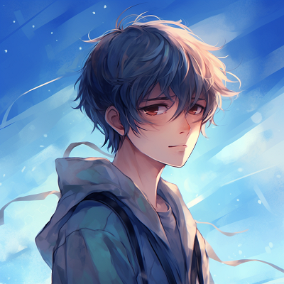 Image For Post | Profile picture of a cool anime boy in varying shades of blue. anime pfp boy colors - [Anime Pfp Boy](https://hero.page/pfp/anime-pfp-boy)