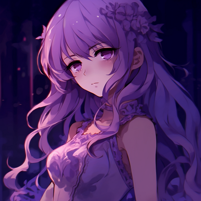 Image For Post | Profile of an anime queen under the starlight, deep purple shades and precise line work. elegant purple anime pfp girls - [Expert Purple Anime PFP](https://hero.page/pfp/expert-purple-anime-pfp)