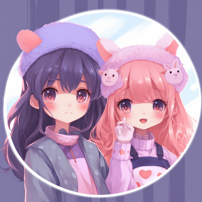 Image For Post | Twin anime friends embracing, pastel tones in their clothing and background. cute concept matching pfp in anime for friends - [matching pfp for 2 friends anime](https://hero.page/pfp/matching-pfp-for-2-friends-anime)