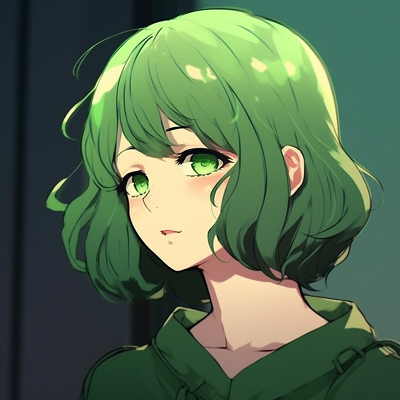 Image For Post | Serene female anime character profile, showcasing minimalistic details and pastel green tones. green anime pfp aesthetic icons - [Green Anime PFP Universe](https://hero.page/pfp/green-anime-pfp-universe)