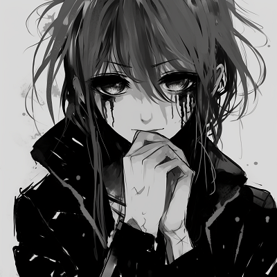 Image For Post | An anime persona displayed in a gritty monochrome look, embodying grunge aesthetic. grunge anime black and white pfp - [anime black and white pfp collection](https://hero.page/pfp/anime-black-and-white-pfp-collection)