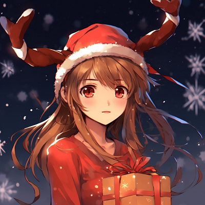 Image For Post | Anime girl in traditional Christmas attire, poised and charming, with crimson highlights. anime christmas pfp for girls - [anime christmas pfp optimized space](https://hero.page/pfp/anime-christmas-pfp-optimized-space)