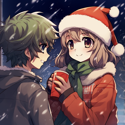 Image For Post | Anime profile picture with male and female characters in a festive Christmas environment. anime christmas pfp boy girl interaction - [anime christmas pfp optimized space](https://hero.page/pfp/anime-christmas-pfp-optimized-space)
