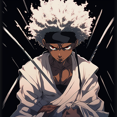 Image For Post | Afro Samurai in a battle stance, detailed shading and bold lines. enticing male black anime characters pfp - [Amazing Black Anime Characters pfp](https://hero.page/pfp/amazing-black-anime-characters-pfp)