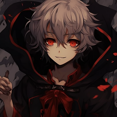 Image For Post | Anime boy as a vampire, characterized by sharp fangs, red eyes, and rich crimson hues. halloween pfp anime boys - [Halloween Anime PFP Spotlight](https://hero.page/pfp/halloween-anime-pfp-spotlight)