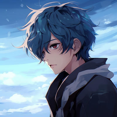 Image For Post | Close-up of the blue-haired anime boy, attention to detail in eyes and hair. anime boy pfp concepts anime pfp - [Anime Boy PFP Art](https://hero.page/pfp/anime-boy-pfp-art)