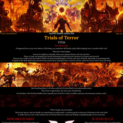 Image For Post Trials of Terror CYOA v1.0 - Survive Deadly Horror Missions, Earn Points and Rewards, Buy Superpowers, Repeat