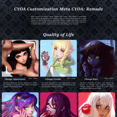 Image For Post CYOA Customization Meta CYOA: Remade (CYOA-C M-CYOA-R)
