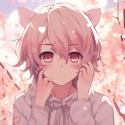 Image For Post | Anime boy under a cherry blossom tree, featuring a gentle color palette and detailed flowers. uniquely kawaii anime pfp images - [kawaii anime pfp universe](https://hero.page/pfp/kawaii-anime-pfp-universe)
