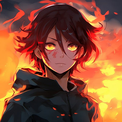 Image For Post | Character with her flaming hair blowing in the wind, dramatic lighting. female fire anime pfp - [Fire Anime PFP Space](https://hero.page/pfp/fire-anime-pfp-space)