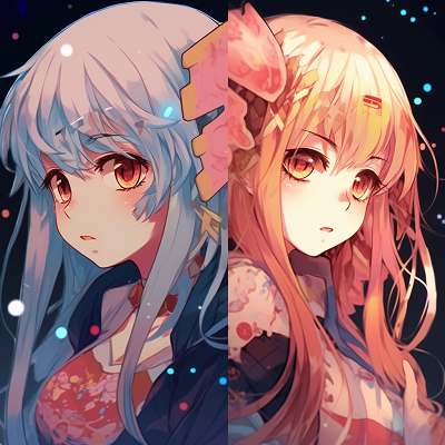 Image For Post | A duo of anime characters with dazzling eyes, presented in vibrant colors. vibrant matching anime pfpHD, free download - [matching anime pfp](https://hero.page/pfp/matching-anime-pfp)