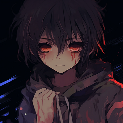 Image For Post | Depiction of anime boy with the reflection of a broken mirror in eyes, detailed focus on reflective surfaces and contrasting colors. mysterious sad anime pfpHD, free download - [Sad Anime pfp Collection](https://hero.page/pfp/sad-anime-pfp-collection)