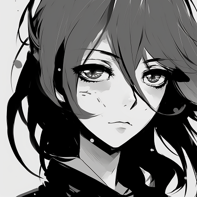 Image For Post | An abstract anime profile picture with bold linework and contrasting shades. unique anime black and white pfp - [anime black and white pfp collection](https://hero.page/pfp/anime-black-and-white-pfp-collection)