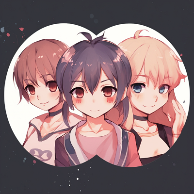 Image For Post | Close-up of three anime friends, cheerful expressions and detailed eyes. anime 3 matching pfp cute edition - [Anime 3 Matching Pfp Top Picks](https://hero.page/pfp/anime-3-matching-pfp-top-picks)