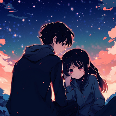 Image For Post | Elegant anime couple in formal attire, sophisticated character outfits and rich color palette. unforgettable looking: cute matching anime pfp for engaged couples - [Boosted Selection of Matching Anime PFP for Couples](https://hero.page/pfp/boosted-selection-of-matching-anime-pfp-for-couples)