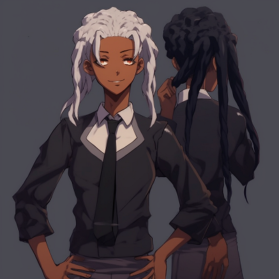 Image For Post Black Anime Girl with Magic Symbols - creative black anime girl characters pfp