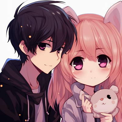 Image For Post | Another cute profile of chibi couple, with simplified shapes and minimal shades. cute anime pfp matching - [anime pfp matching concepts](https://hero.page/pfp/anime-pfp-matching-concepts)