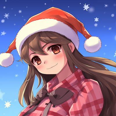 Image For Post | Anime couple in Christmas Day celebration, detailed costumes with Santa hats and warm expressions. couple based anime christmas pfp - [anime christmas pfp optimized space](https://hero.page/pfp/anime-christmas-pfp-optimized-space)