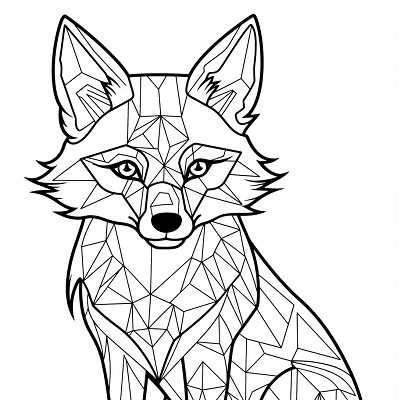 Image For Post Geometrically Patterned Fox - Printable Coloring Page