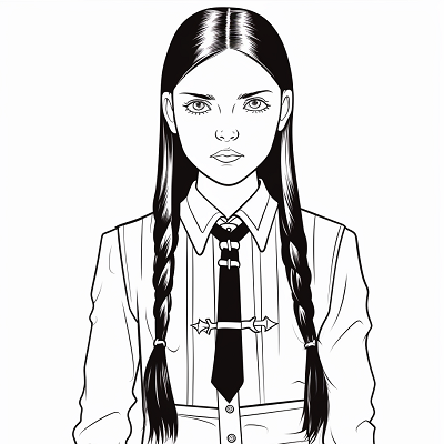 Image For Post Wednesday Addams Detailed Sketch - Wallpaper