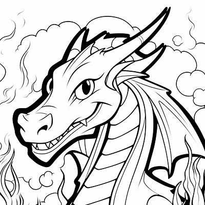 Image For Post Cartoon Dragon Flamethrower Edition - Printable Coloring Page