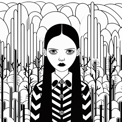 Image For Post Pattern Filled Darkly Chic Wednesday Addams - Wallpaper