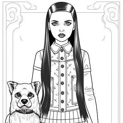 Image For Post Classic Wednesday Addams and Her Pet - Wallpaper