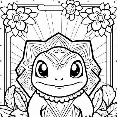 Image For Post | A design of Bulbasaur; displaying a plethora of intricate patterns. printable coloring page, black and white, free download - [Pokemon Drawing Sketch Coloring Pages ](https://hero.page/coloring/pokemon-drawing-sketch-coloring-pages-fun-for-adults-and-kids)