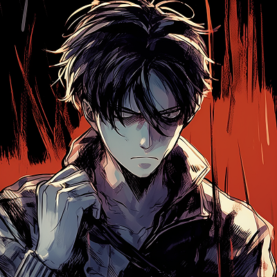 Image For Post | Levi Ackerman in a vigilant pose, with strong outlines and striking colors. top rated manga anime pfp pfp for discord. - [Manga Anime PFP](https://hero.page/pfp/manga-anime-pfp)