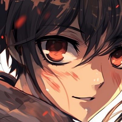 Image For Post | Close-up of Eren and Mikasa, high contrast, intense expressions matching pfp themes pfp for discord. - [off](https://hero.page/pfp/off-brand-matching-pfp-matching-pfps-only)