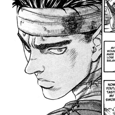 Image For Post | Aesthetic anime & manga PFP for discord, Berserk, Master of the Sword (1) - 6, Page 5, Chapter 6. 1:1 square ratio. Aesthetic pfps dark, color & black and white. - [Anime Manga PFPs Berserk, Chapters 0.09](https://hero.page/pfp/anime-manga-pfps-berserk-chapters-0.09-42-aesthetic-pfps)