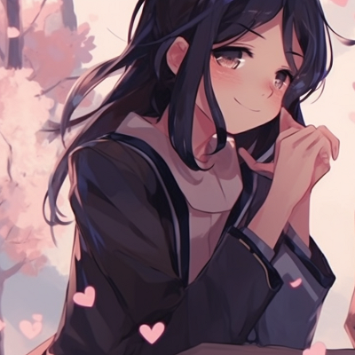 Image For Post Cherry Blossom Companions - adorable matching pfp for two friends left side