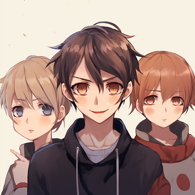 Image For Post | Front view of three anime boys, prominent eyes and varying outfits. anime pfp boy trio pfp for discord. - [Anime Trio PFP](https://hero.page/pfp/anime-trio-pfp)