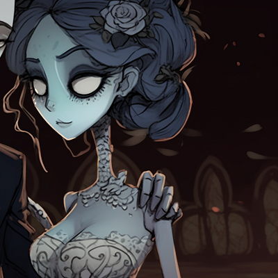 Image For Post | Close-up of the Corpse Bride and her groom, highly detailed with cooler hues. hd pfp corpse bride pfp for discord. - [corpse bride matching pfp, aesthetic matching pfp ideas](https://hero.page/pfp/corpse-bride-matching-pfp-aesthetic-matching-pfp-ideas)