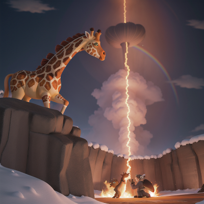 Image For Post Anime, lava, rainbow, giraffe, laser gun, snow, HD, 4K, AI Generated Art