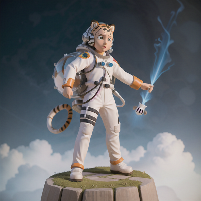 Image For Post Anime, shield, ghostly apparition, tiger, astronaut, statue, HD, 4K, AI Generated Art