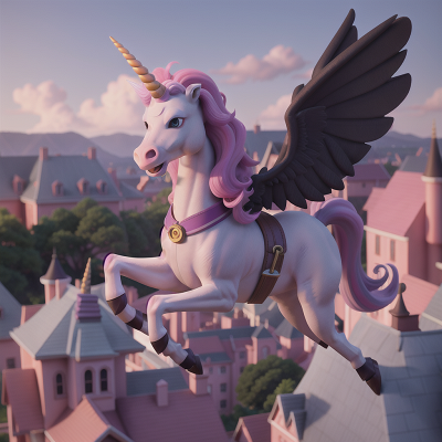 Image For Post Anime, unicorn, joy, flying, key, haunted mansion, HD, 4K, AI Generated Art