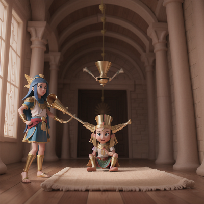 Image For Post Anime, knights, pharaoh, cursed amulet, trumpet, flying carpet, HD, 4K, AI Generated Art