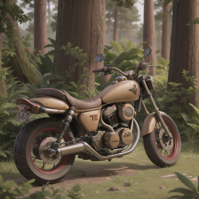 Image For Post Anime, motorcycle, forest, treasure chest, archaeologist, earthquake, HD, 4K, AI Generated Art